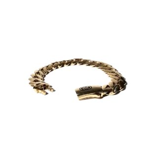 PULSERA DE ORO 10 KT, ESLABÓN CRUZADO