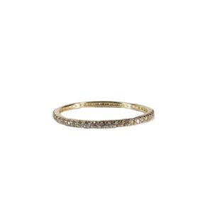 ANILLO DE ORO 10 KT CON DECORACIÓN DE PEDRERÍA COMPLETA