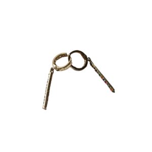 ARETES DE ORO 10 KT CON COLGUIJE EN PIEDRAS DE COLORES CUT STONE