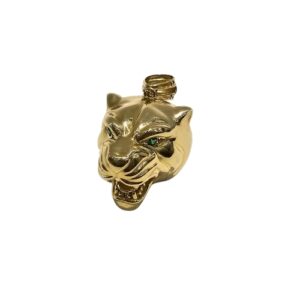 DIJE DE ORO 10 KT CABEZA DE JAGUAR ESTRUCTURA HUECA