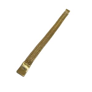 PULSO DE ORO 10 KT TIPO CUBANO DE DOBLE ESLABÓN HECHO A MANO