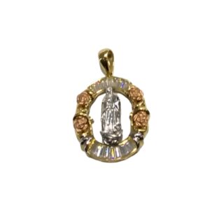 DIJE DE ORO 10 KT TIPO FLORENTINO ZIRCONIA DE IMPORTACIÓN